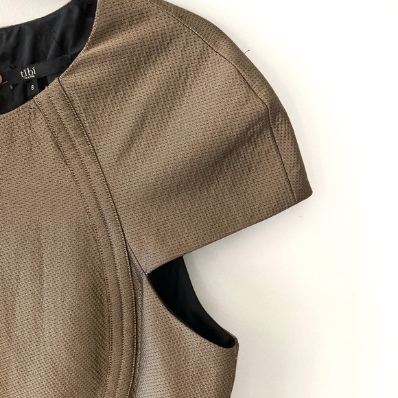 TIBI / metallic mini dress with pockets - Picture 3 of 7